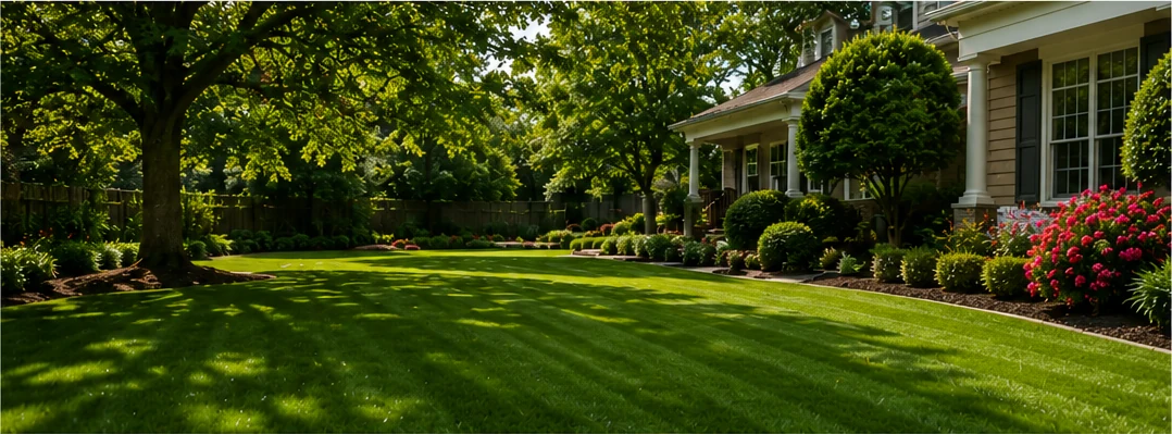 Professionally maintained lawn and landscaping